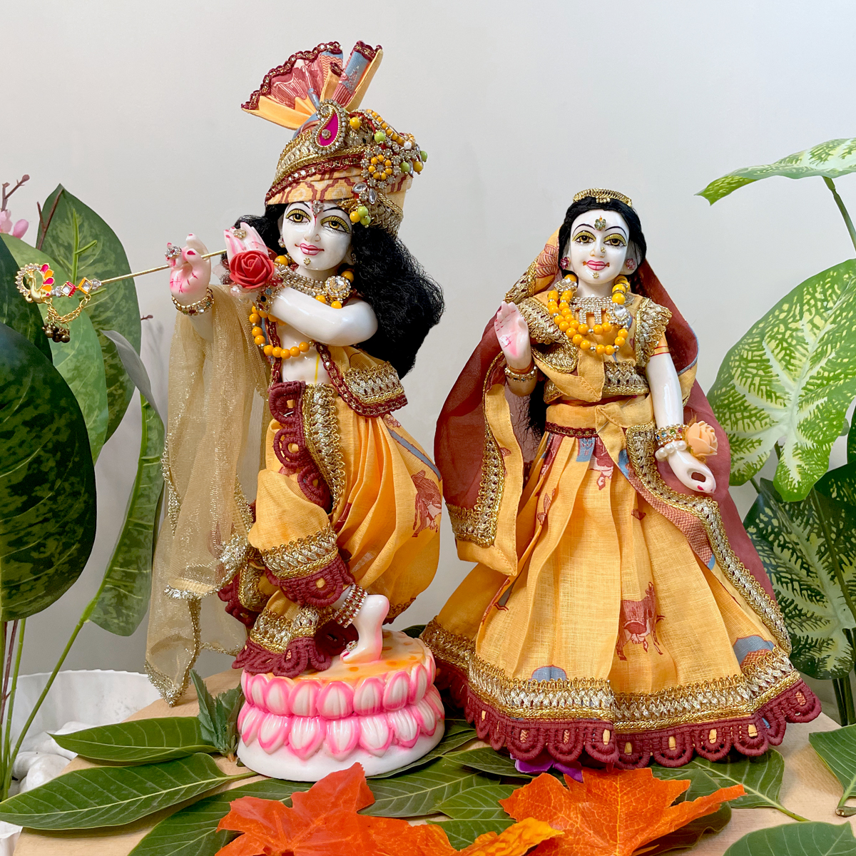 Radha Krishna Yellow Gauri Shringar Poshak - Brijwasi Look (Only Dress)