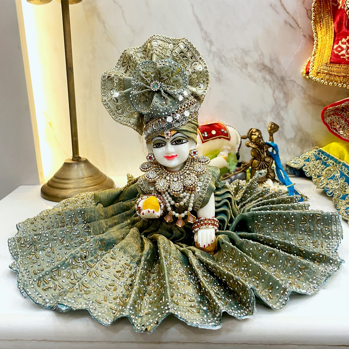 Laddu Gopal Poshak - Cut Dana Bal Gopal Braj Shringar Vatra (Only Dress)