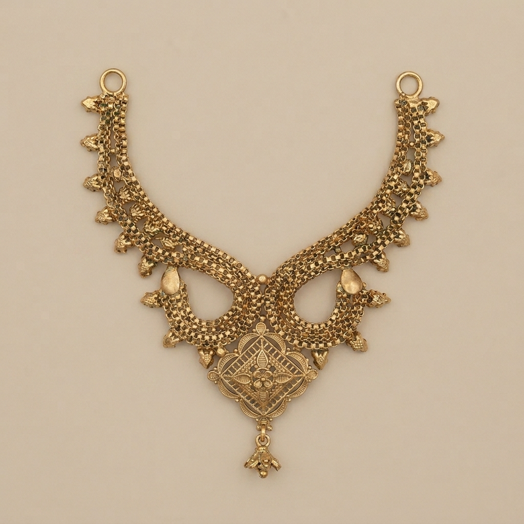 Divine Golden Traditional Temple Alanka Necklace