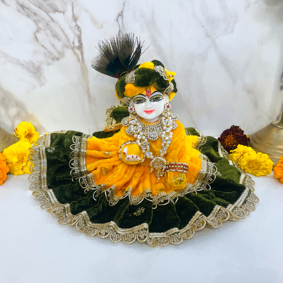 Pitambari Glow: Bal Gopal with Peacock Feather Shringar
