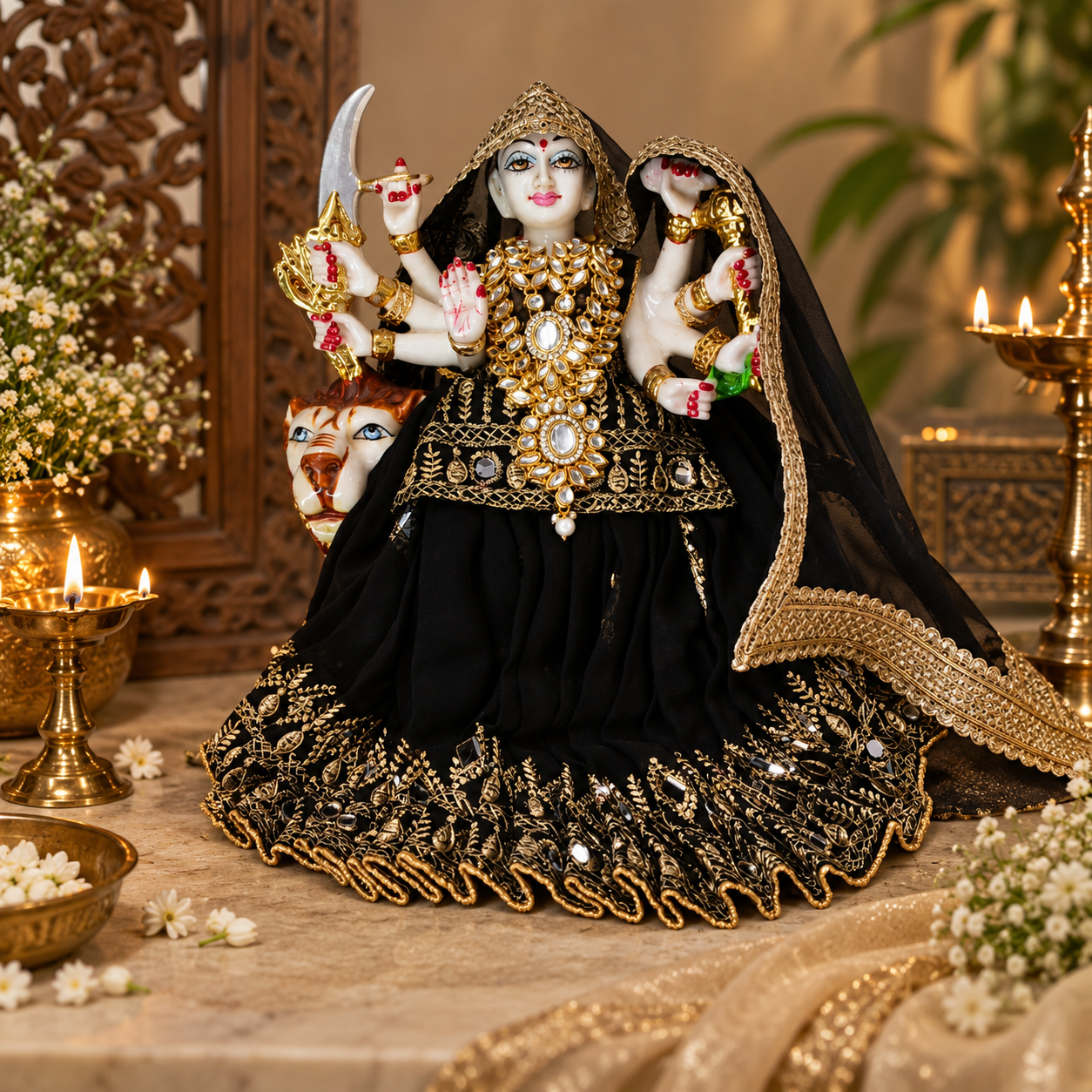 Kaalika Shringar – Black & Gold Devi Poshak