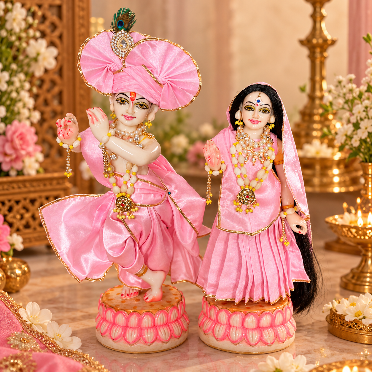 Komal Kusum – Baby Pink Radha Krishna Poshak